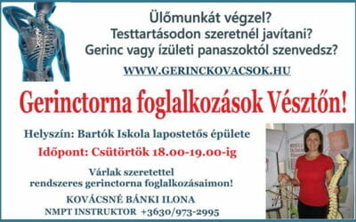 Csoportos gerinctorna foglalkozások Vésztőn!